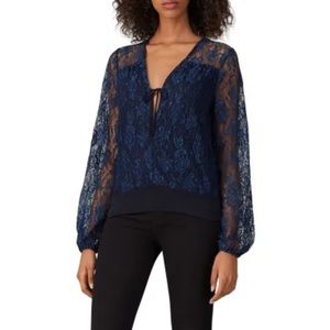 Nightcap blue lace long sleeve top